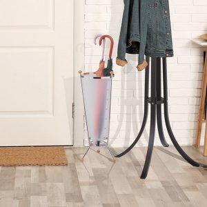 Cegox portaombrelli in metallo cromato e metacrilato opaco H.67 D.26.5 cm