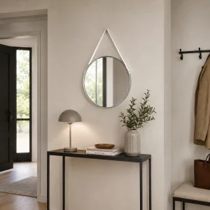 Fit specchio da parete in acciaio cromato D.42.5 cm