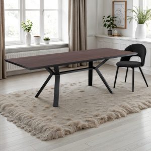 Tavolo Allungabile LOGAN DARK WOOD finitura Nero opaco Nero opaco 180-240 x 90 cm