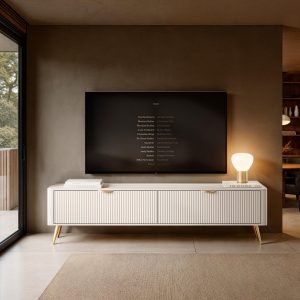 Gretha beige porta tv colore beige opaco 2 ante a ribalta H.512 L.1632 P.38 cm