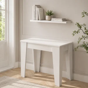 Charlie white tavolo / consolle allungabile finitura larice bianco H75 90 x 54-306 cm