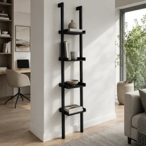 Little kross black libreria laccata nero opaco 36.5x34xH.180 cm