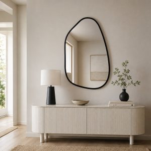 INFLUENCER 05 specchio da parete verticale cornice MDF nero opaco H.112 L.75 P.2 cm